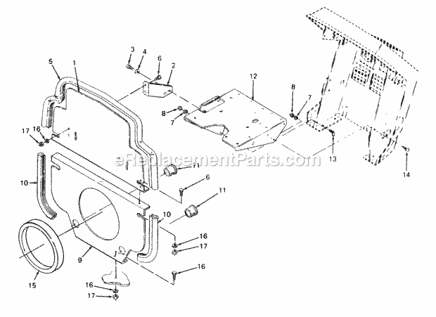Battery Tray & Bulkhead Diagram and Parts List for 2084 836000-864500 Cub Cadet Lawn Tractor